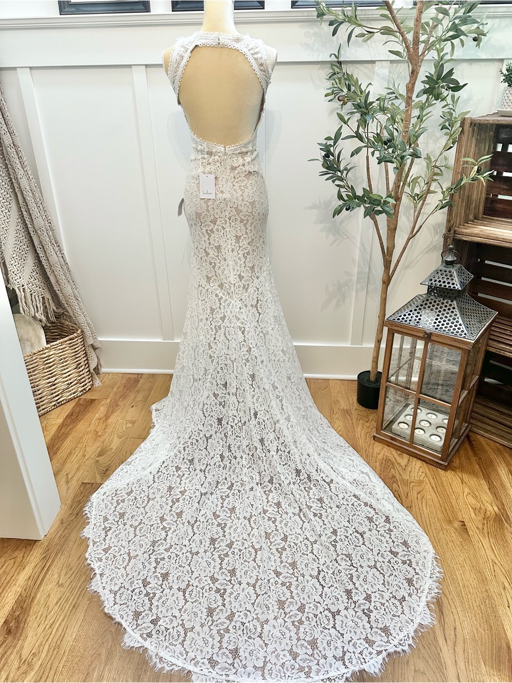 NWT Lulu’s Love Everlasting Wedding Bridal Floral Lace Dress White & Nude